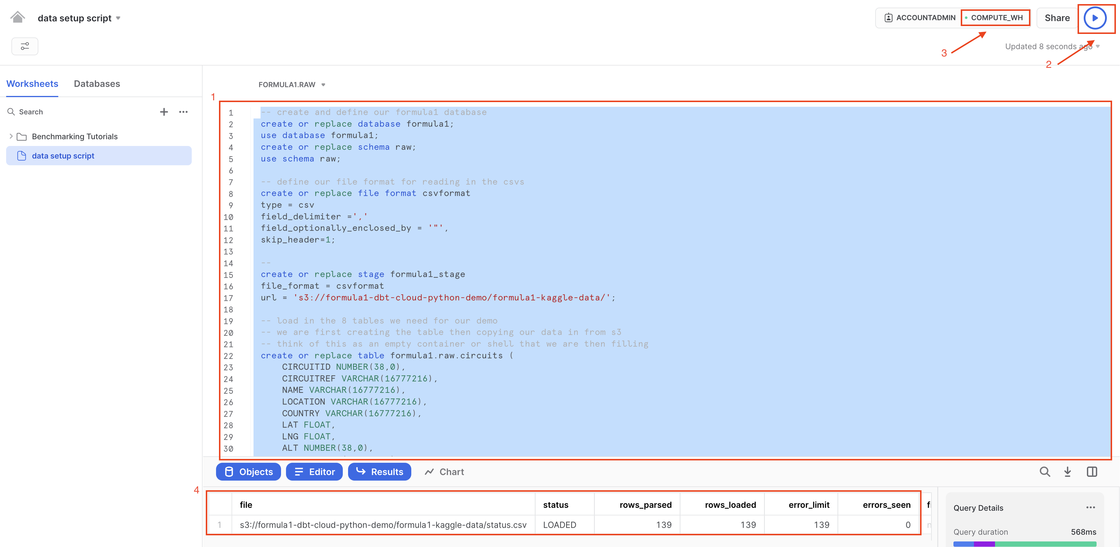 Load data from S3 bucket